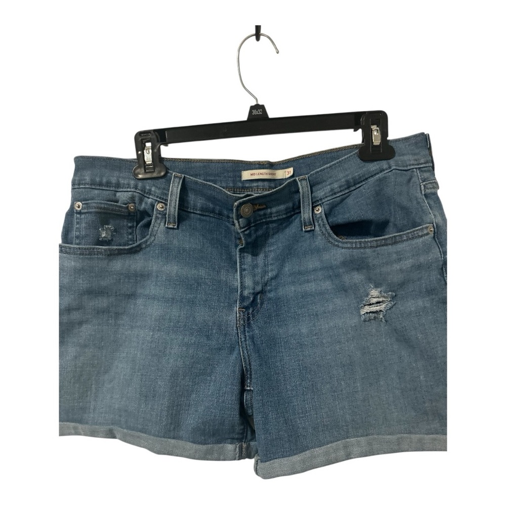 Levi's Blue Distressed Jean Shorts